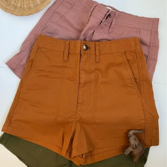 Madewell NWT Camp Shorts Women's Shorts in Faded Mauve, Burnt Sienna, & Kale XS - Picture 5 of 10